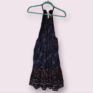 Free People Lyla Mini Romantic Cottagecore Boho Dress Blue Large L | EUC